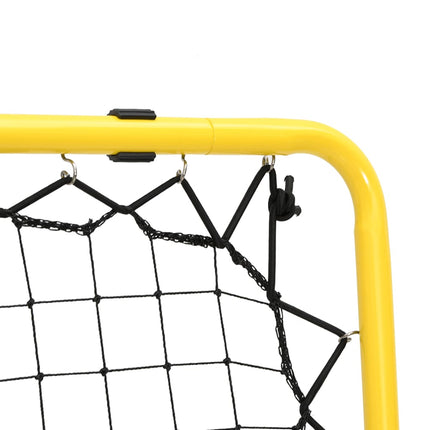 Voetbalrebounder Dubbelzijdig Verstelbaar Staal Geel En Zwart Zwart
