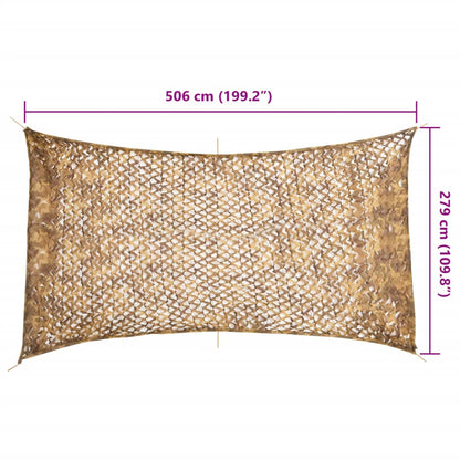 Camouflagenet met opbergzak 506x279 cm zandkleurig
