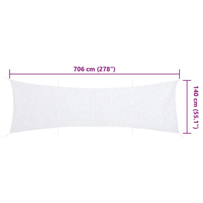 Camouflagenet met opbergzak 706x140 cm wit