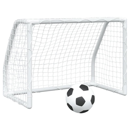 Metalen kindervoetbaldoelen 2 st incl. bal 64x35x48 wit