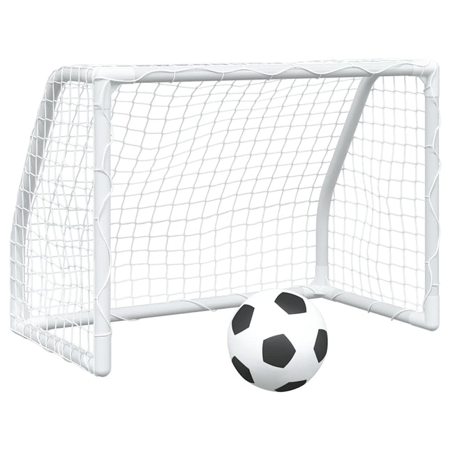 Kindervoetbaldoelen 2 St Met Bal 64X35X48 Cm Metaal Wit