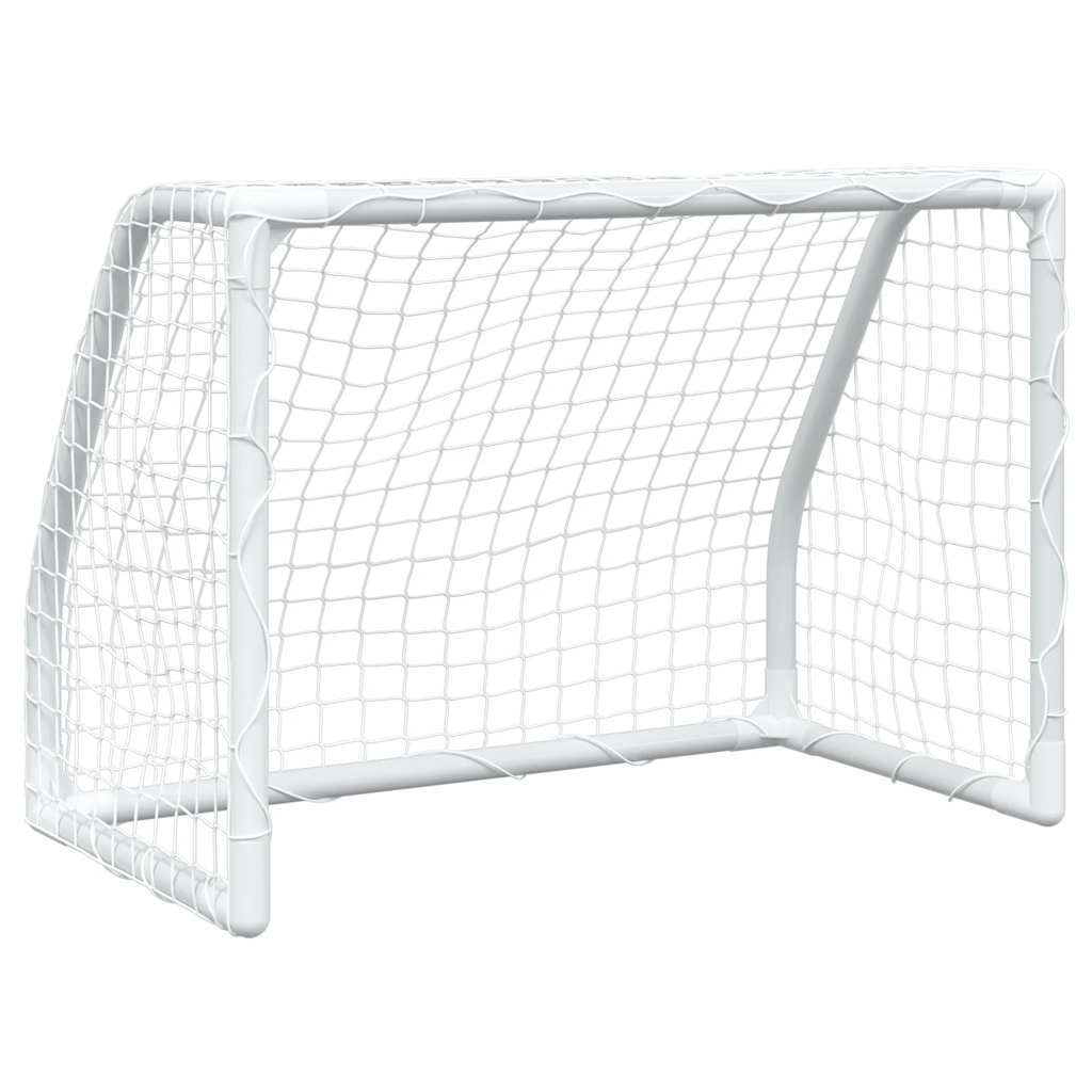 Metalen kindervoetbaldoelen 2 st incl. bal 64x35x48 wit