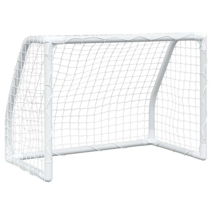 Metalen kindervoetbaldoelen 2 st incl. bal 64x35x48 wit