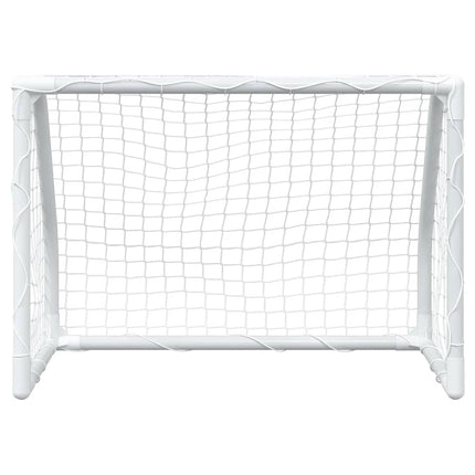 Kindervoetbaldoelen 2 St Met Bal 64X35X48 Cm Metaal Wit Sonoma Eiken