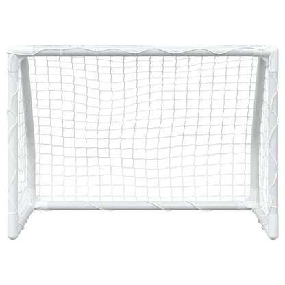 Metalen kindervoetbaldoelen 2 st incl. bal 64x35x48 wit