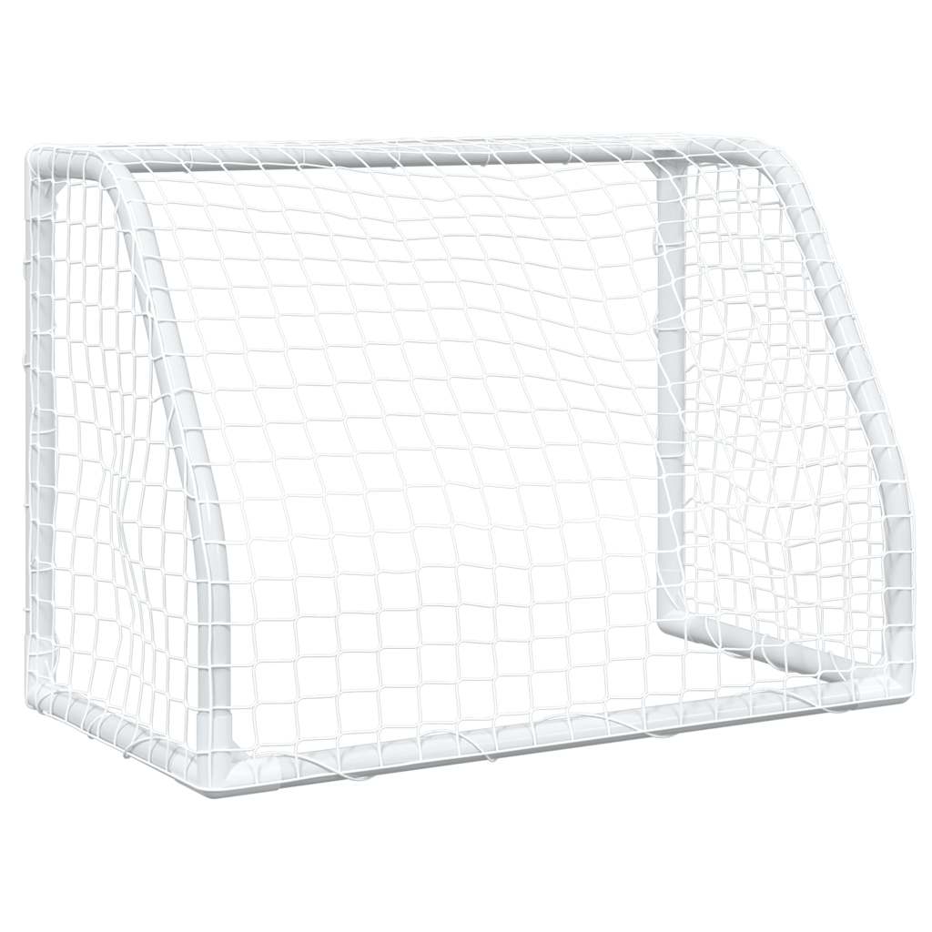 Metalen kindervoetbaldoelen 2 st incl. bal 64x35x48 wit