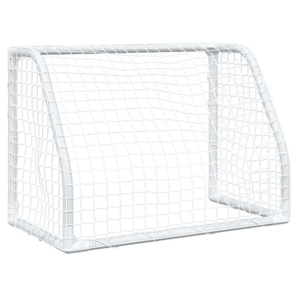 Metalen kindervoetbaldoelen 2 st incl. bal 64x35x48 wit