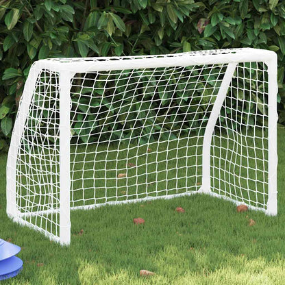 Metalen kindervoetbaldoelen 2 st incl. bal 64x35x48 wit