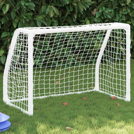 Metalen kindervoetbaldoelen 2 st incl. bal 64x35x48 wit