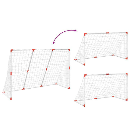 Kindervoetbaldoel Met Ballen 2-In-1 184X64X124 Cm Wit