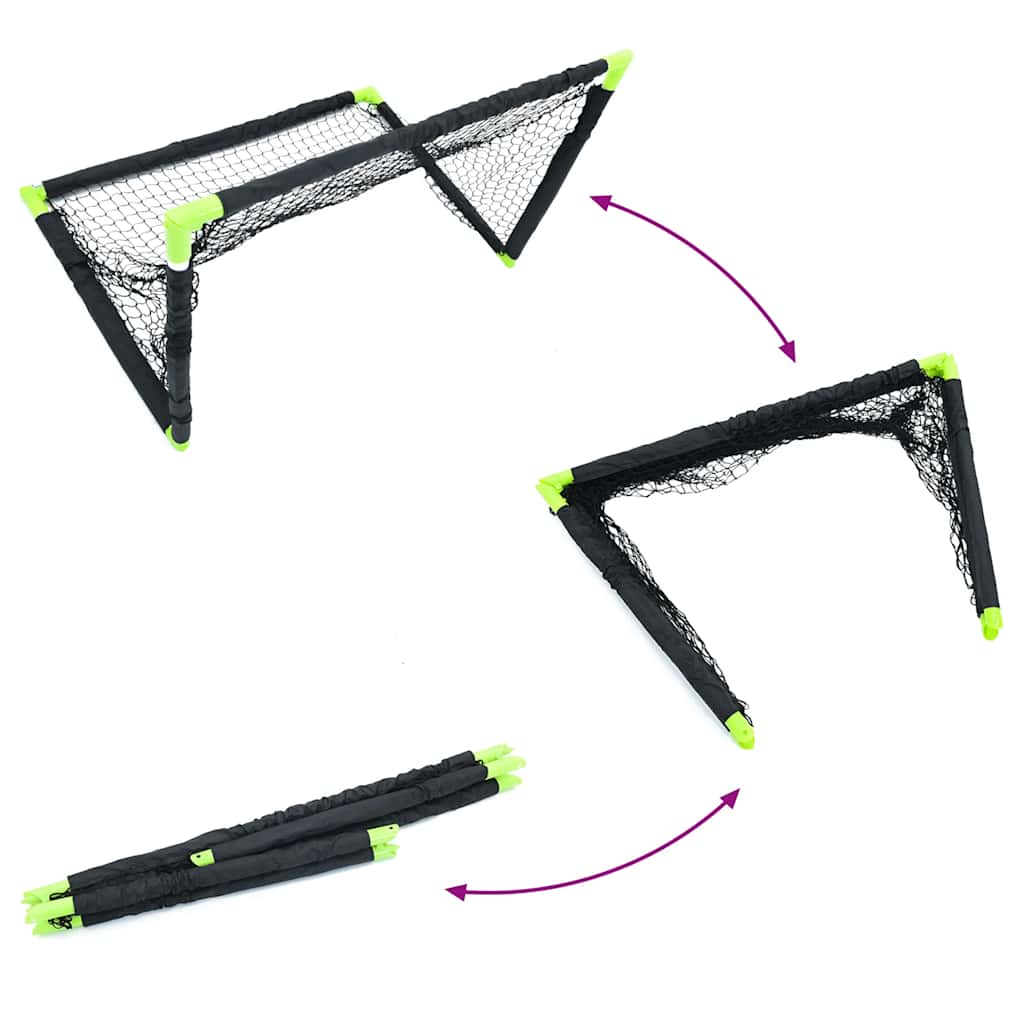 Inklapbare kindervoetbaldoel 90x64x64, zwart