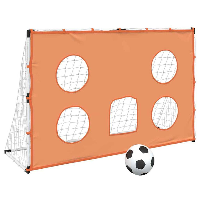 Kindervoetbaldoel Met Doelmat En Bal 182X62X118 Cm Grijs