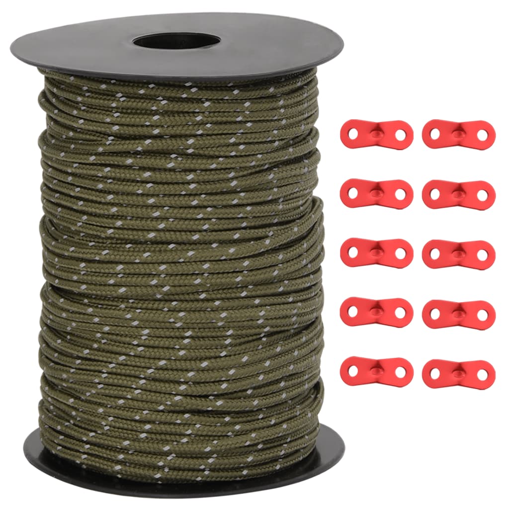 Tentscheerlijn met reflecterende strips en spanners 50 m 3 mm