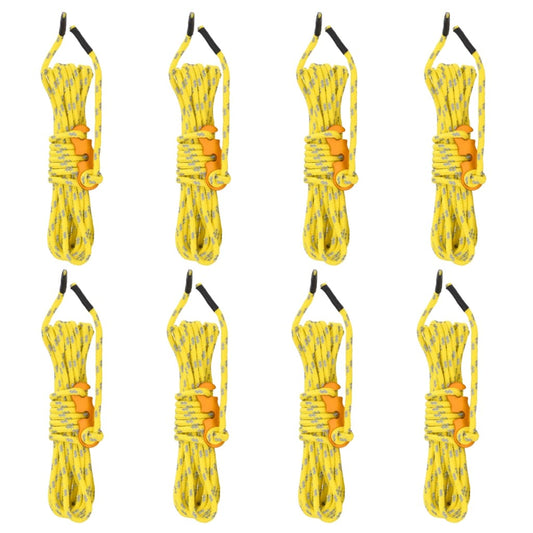 Tentscheerlijnen met spanners 8 st reflecterend 4 m 4 mm