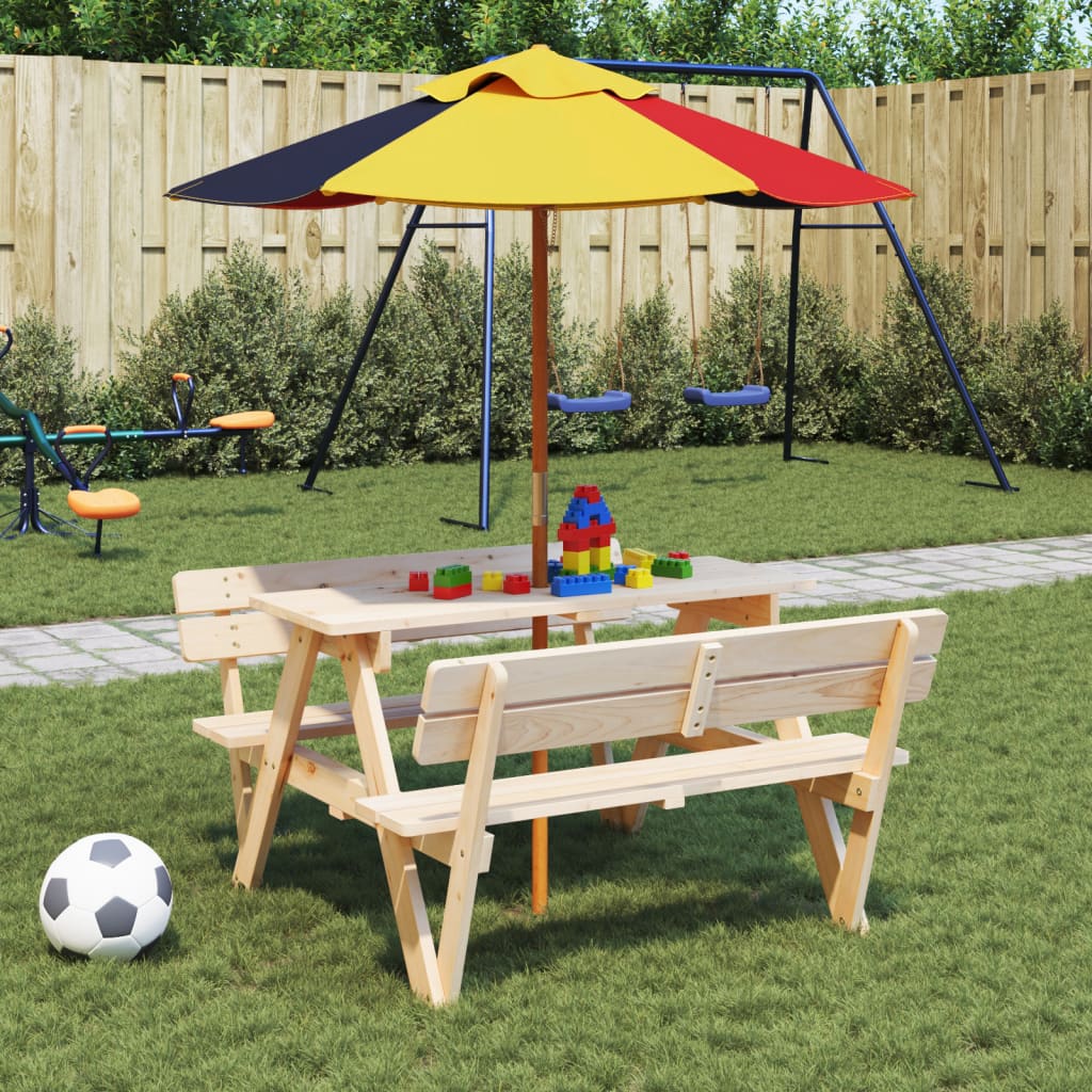 Parasol Voor Kinderen Met Houten Paal Ø120X140 Cm