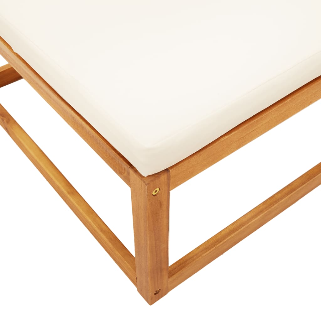 Tuinvoetenbank Met Kussen 65X65X29 Massief Acaciahout