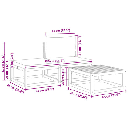 3-Delige Tuinbankset Met Kussens Acaciahout & Touw