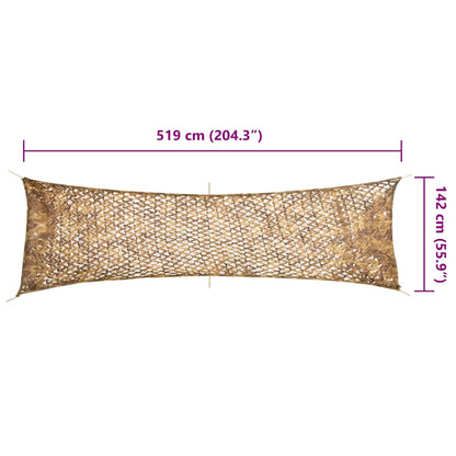 Camouflagenet met opbergzak 519x142 cm zandkleurig