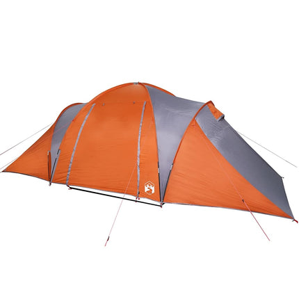 Koepeltent 6-Persoons Waterdicht Grijs En Oranje