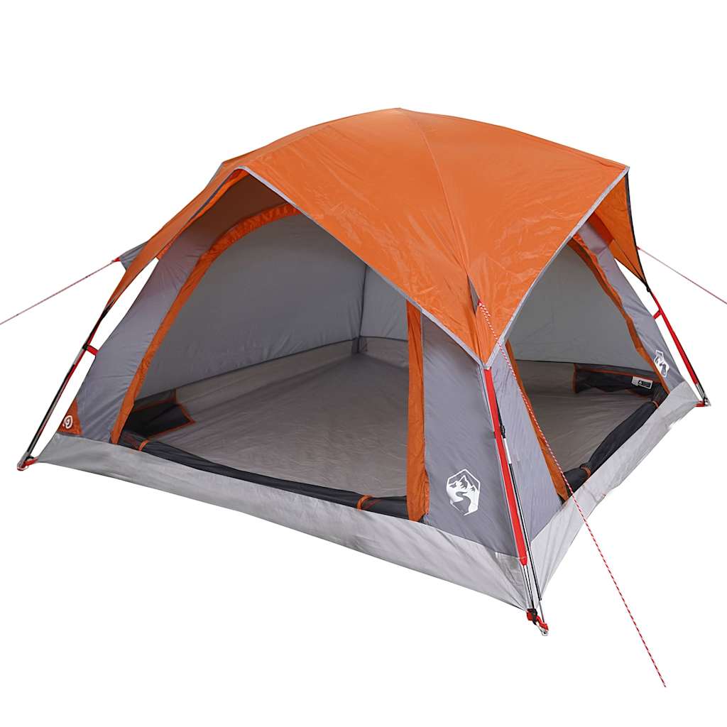 Tent 4-Persoons Waterdicht Grijs En Oranje
