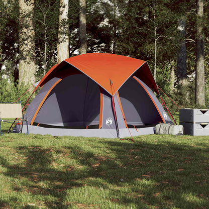 Tent 4-Persoons Waterdicht Grijs En Oranje