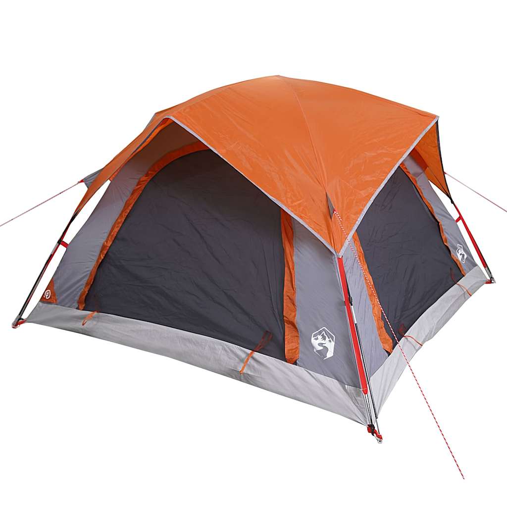 Tent 4-Persoons Waterdicht Grijs En Oranje