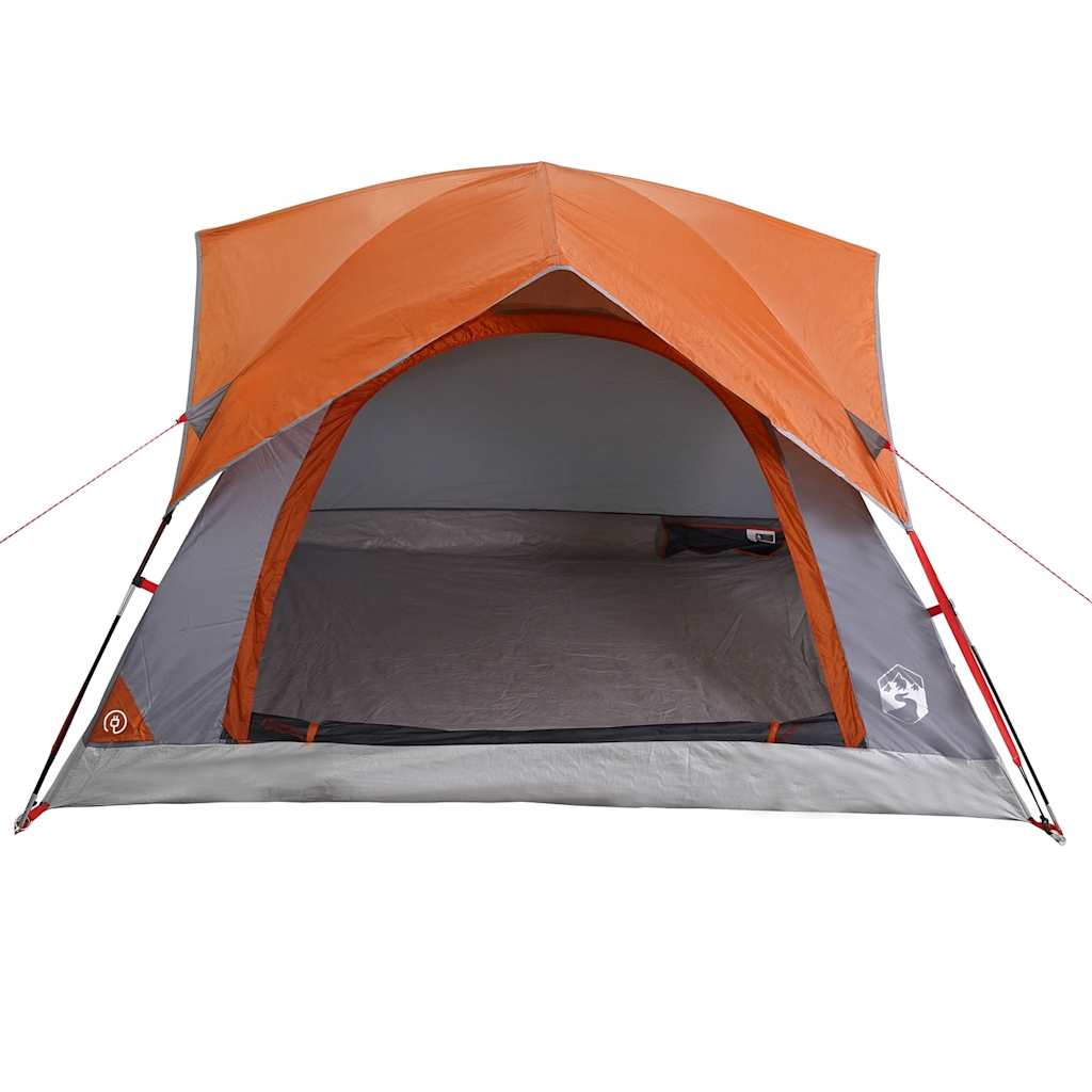 Tent 4-Persoons Waterdicht Grijs En Oranje