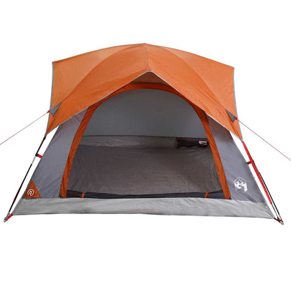 Tent 4-Persoons Waterdicht Grijs En Oranje
