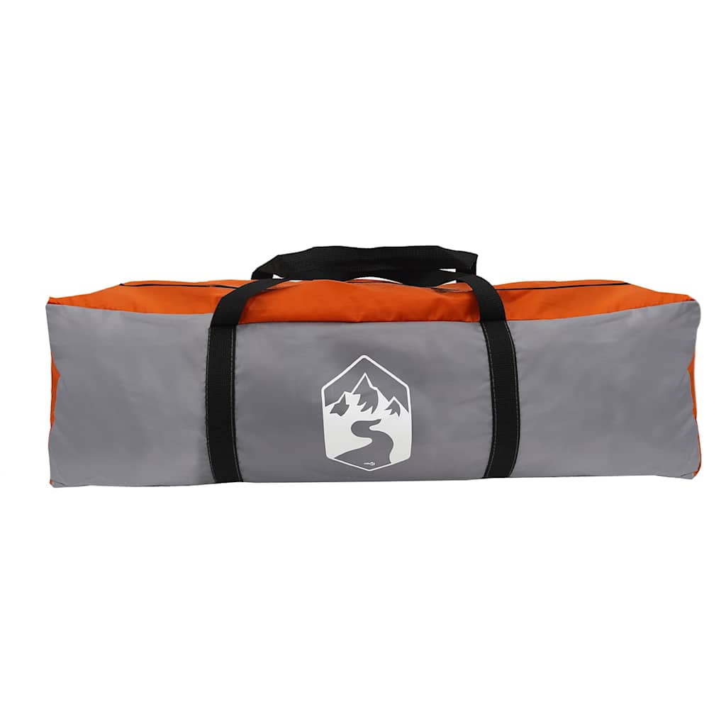 Tent 4-Persoons Waterdicht Grijs En Oranje