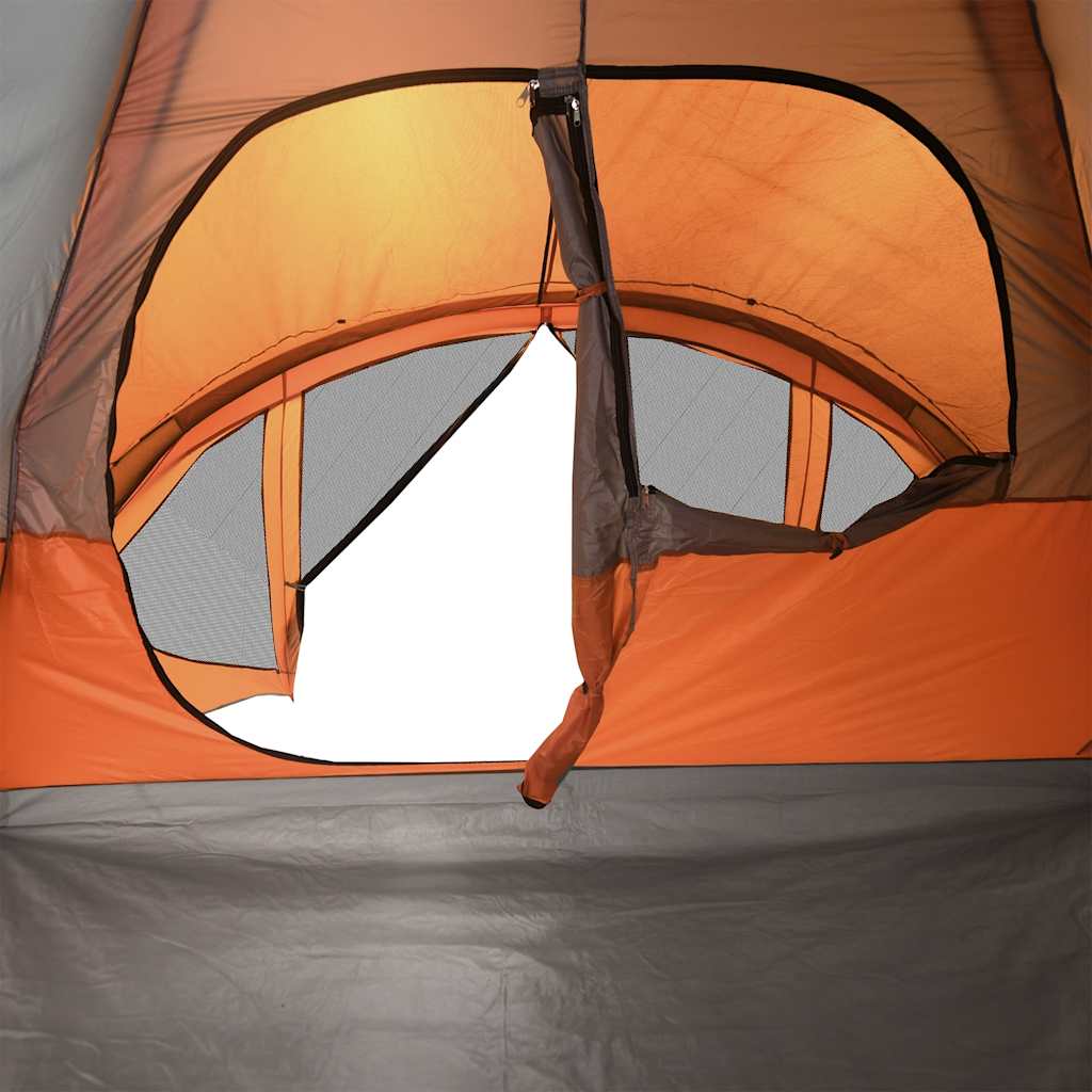Tunneltent 6-Persoons Waterdicht Grijs En Oranje