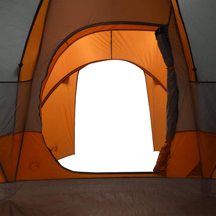 Koepeltent 6-Persoons Waterdicht Grijs En Oranje