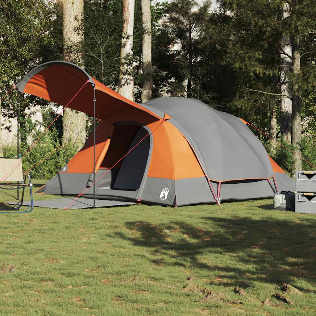Tunneltent 8-Persoons Waterdicht Grijs En Oranje