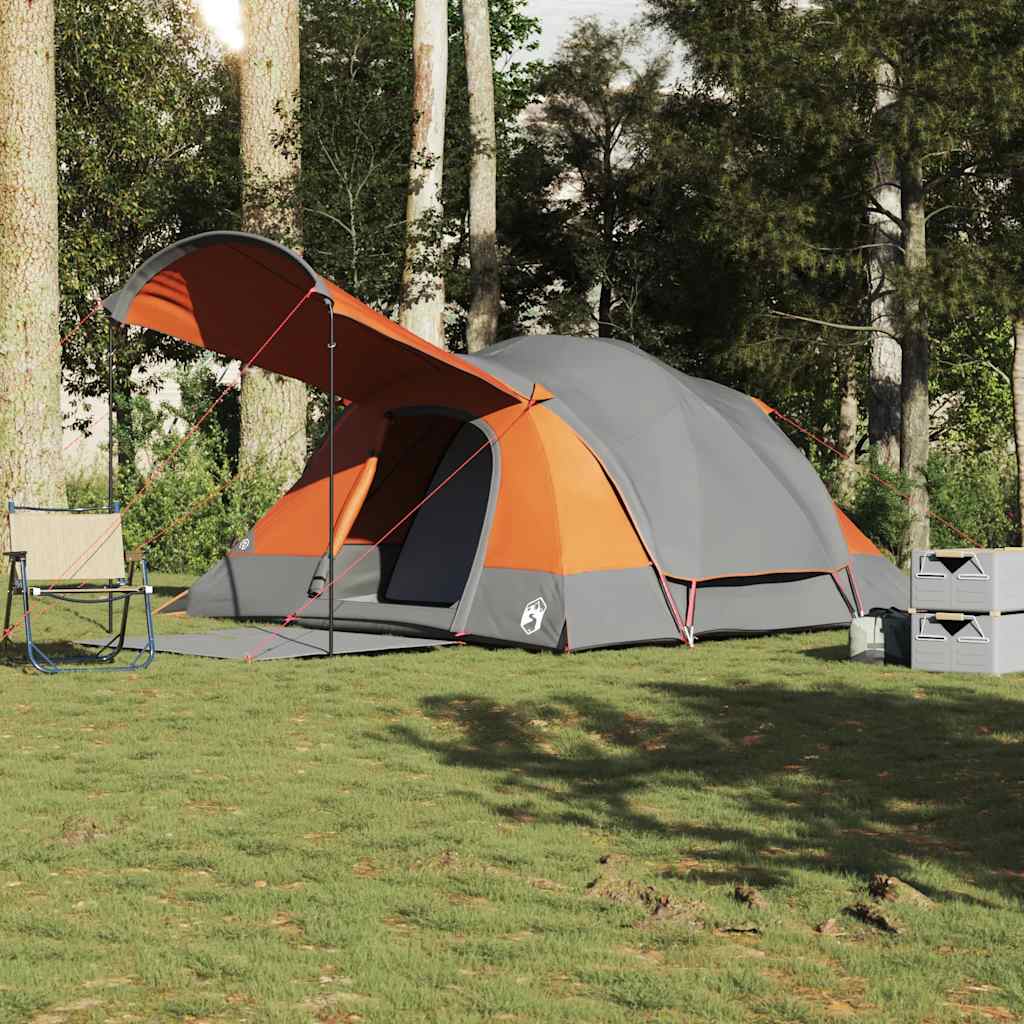 Tunneltent 8-Persoons Waterdicht Grijs En Oranje