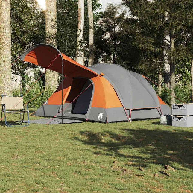 Tunneltent 8-Persoons Waterdicht Grijs En Oranje