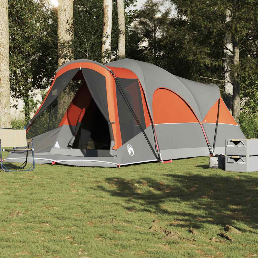 Tunneltent 8-Persoons Waterdicht Grijs En Oranje
