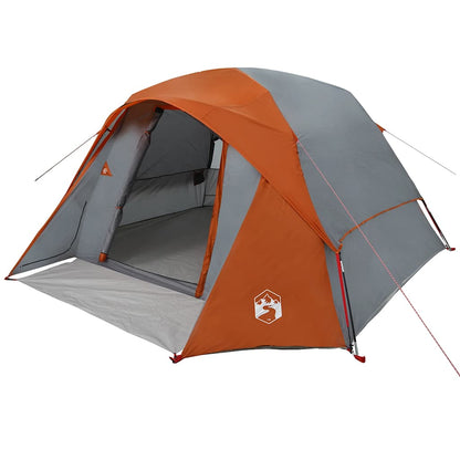 Tent 4-Persoons Waterdicht Grijs En Oranje
