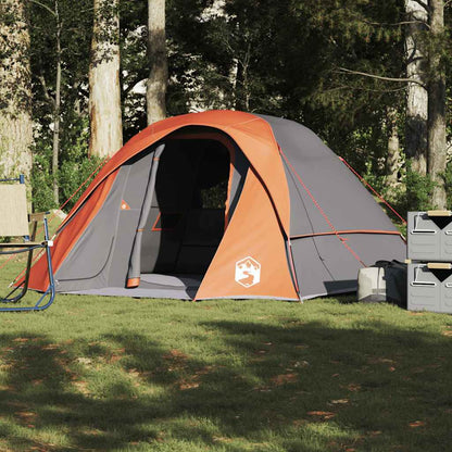 Tent 4-Persoons Waterdicht Grijs En Oranje