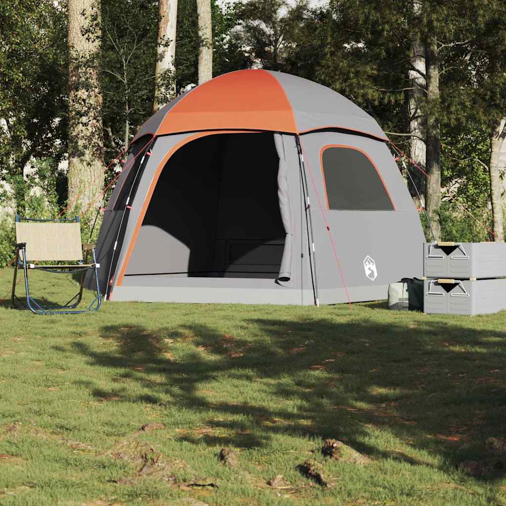Familietent Iglo 6-Persoons Waterdicht Grijs En Oranje