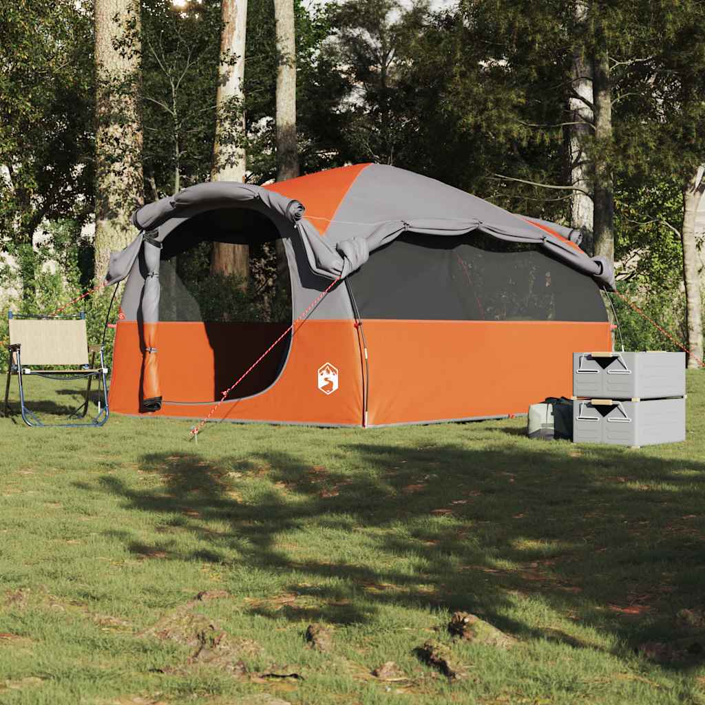Tunneltent 6-Persoons Waterdicht Grijs En Oranje