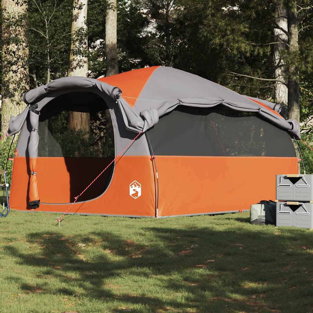 Tunneltent 6-Persoons Waterdicht Grijs En Oranje