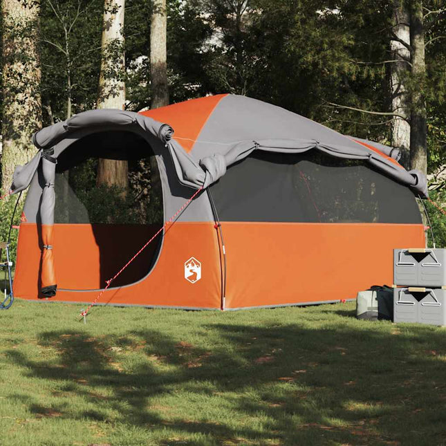 Tunneltent 6-Persoons Waterdicht Grijs En Oranje