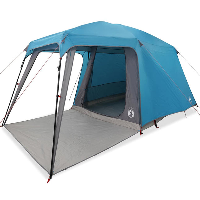 Kampeertent Met Verandakoepel 5-Persoons Waterdicht Blauw