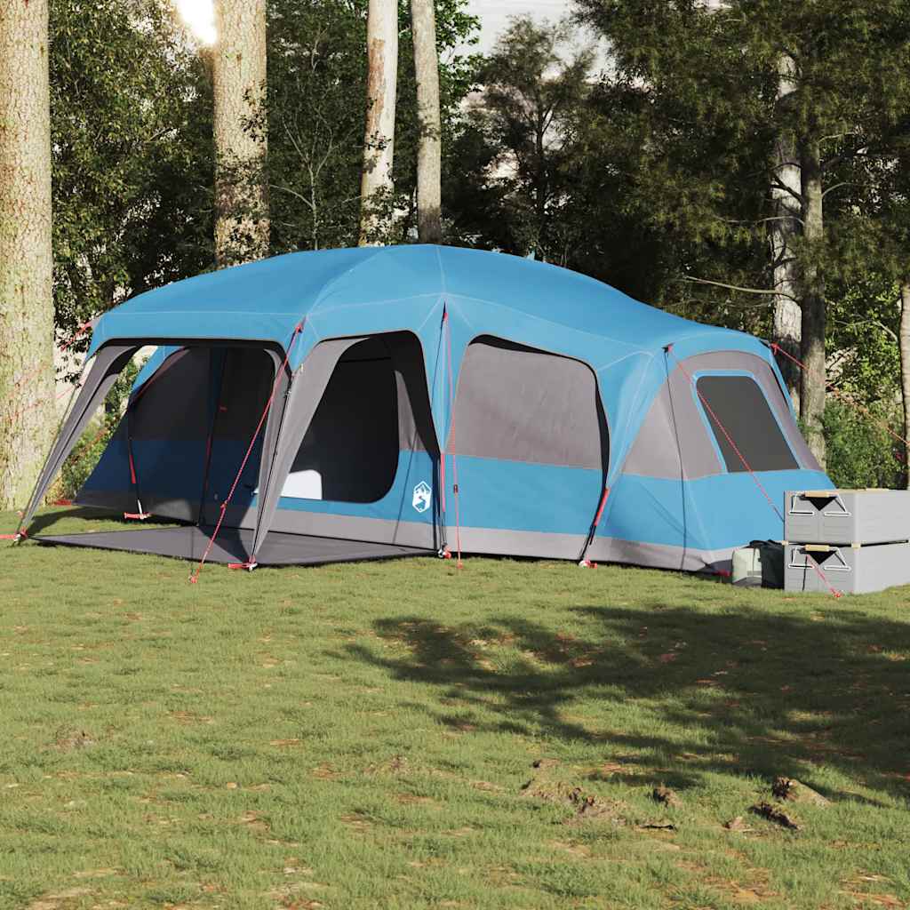 Familietent Met Verandakoepel 9-Persoons Waterdicht Blauw