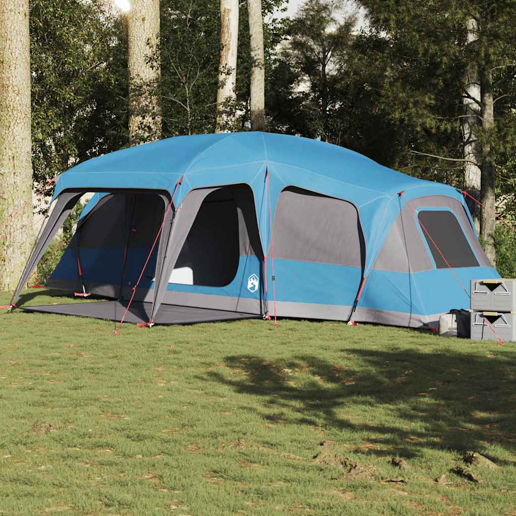 Familietent Met Verandakoepel 9-Persoons Waterdicht Blauw