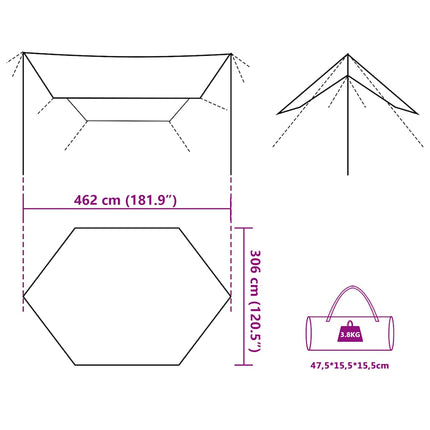 Kampeerluifel Waterdicht 462X306X211 Cm Camouflage