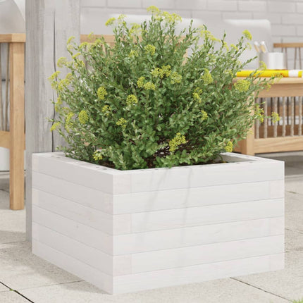 Plantenbak 70X40X72,5 Cm Massief Grenenhout Wit