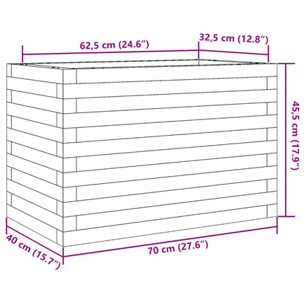 Plantenbak 70X40X45,5 Cm Geïmpregneerd Grenenhout Naturel Geïmpregneerd