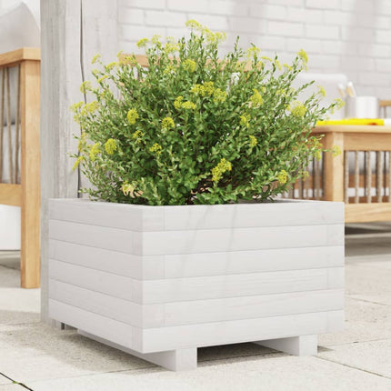 Plantenbak 70X40X72,5 Cm Massief Grenenhout Wit