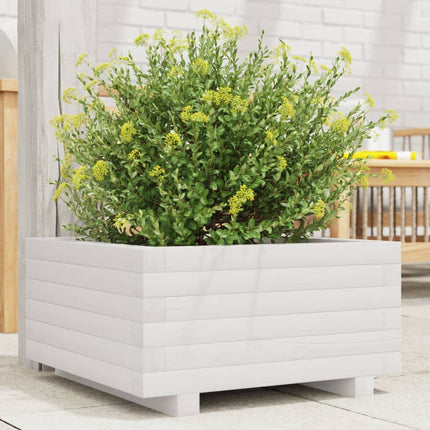 Plantenbak 70X40X72,5 Cm Massief Grenenhout Wit