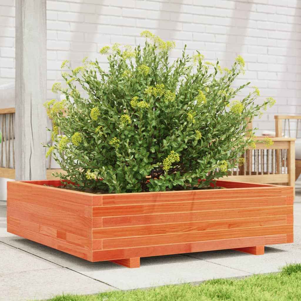Plantenbak 90X90X26,5 Cm Massief Grenenhout Wasbruin Naturel Geïmpregneerd